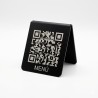 Hablador Mesa QR para Menú Digital - Diseño "V" Negro Mate/Brilloso Elegante
